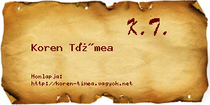 Koren Tímea névjegykártya