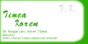timea koren business card